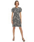 Фото #1 товара Women's Printed Puff-Sleeve Sheath Dress