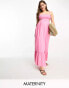 The Frolic Maternity emerald cut out maxi summer dress in pink lemonade