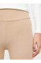 Фото #3 товара Beli Lastikli Düz İspanyol Paça Kadın Tayt Pantolon