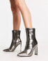 Фото #2 товара Glamorous heeled ankle boots in pewter