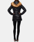Фото #4 товара Women's Chelsea High-Shine Faux-Fur-Trim Hooded Puffer Coat