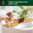 Фото #6 товара Luxury 1 or 2 Person Bath Tray with Extendable Sides + Soap Dish (Natural) (No Soap Holder)