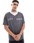 ASOS DESIGN oversized baseball shirt in grey sporty mesh with hot fix text