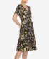 ფოტო #4 პროდუქტის Women's Floral Short Sleeve Knee Length Dress