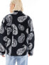 Napapijri zip up paisley print fleece in black