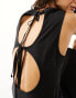 Фото #4 товара Weekday Jolie asymmetric mini dress with open back in black