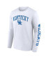 Men's White Kentucky Wildcats Distressed Arch Over Logo Long Sleeve T-shirt