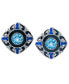 Swiss Blue Topaz (2 3/4 ct.t.w) and Enamel Earrings in Sterling Silver