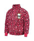 Men's Pink The Simpsons Bart Leopard Print Raglan Full-Zip Puffer Jacket