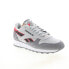 Reebok Classic Leather Mens Gray Leather Lace Up Lifestyle Sneakers Shoes
