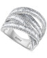 ფოტო #1 პროდუქტის EFFY® Diamond Baguette Crossover Statement Ring (1-5/8 ct. t.w.) in 14k White Gold