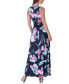 ფოტო #3 პროდუქტის Print Scoop Neck A Line Sleeveless Maxi Dress