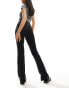 Фото #3 товара Pull&Bear polyamide v front sculpt flare trousers in black