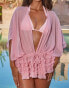 Фото #2 товара Moda Minx X Sophie Piper ruffle kaftan in baby pink