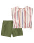 Kid 2-Piece Striped Linen Top & Linen Shorts Set 4