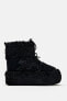 Faux shearling ankle boots