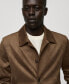 Men's Pockets Detail Suede Effect Overshirt