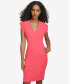 ფოტო #4 პროდუქტის Women's Extended-Shoulder V-Neck Dress