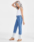 ფოტო #4 პროდუქტის Petite High Rise Dip-Dye Straight-Leg Jeans, Created for Macy's