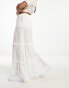 ASOS DESIGN tiered maxi skirt in textured white