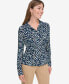 ფოტო #3 პროდუქტის Women's Printed Button-Front Blouse