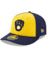 ფოტო #1 პროდუქტის Men's Navy, Yellow Milwaukee Brewers Alternate 2020 Authentic Collection On-Field Low Profile Fitted Hat
