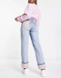 Фото #2 товара Only Robyn straight leg cloud print jeans in mid blue denim