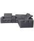 CLOSEOUT! Haigan 5-Pc. Leather "L" Shape Sectional Sofa with 2 Power Recliners, Created for Macy's