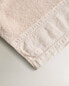 Cotton bath towel with linen border