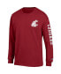 Фото #3 товара Men's Crimson Washington State Cougars Team Stack Long Sleeve T-shirt