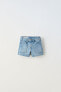 High waist denim bermuda shorts