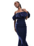 Фото #5 товара True Violet ruffle midi dress in navy