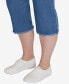 Фото #4 товара Plus Size Pull-On Silky Denim-Like Stretch Clamdigger Capri Pants