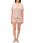 ფოტო #1 პროდუქტის Women's 2-Pc. Notched-Collar Short Pajamas Set