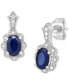 ფოტო #1 პროდუქტის Sapphire (1-1/3 ct. t.w.) & Diamond Drop Earrings in 14k White Gold