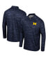 ფოტო #1 პროდუქტის Men's Navy Michigan Wolverines Carson Raglan Quarter-Zip Jacket