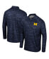 Men's Navy Michigan Wolverines Carson Raglan Quarter-Zip Jacket