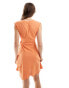 Фото #2 товара JDY pointelle sleeveless wrap dress in dusty orange