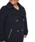 Women's Plus Size Notched-Collar Double-Breasted Cutaway Coat