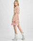 Juniors' Floral-Print Tiered Fit & Flare Dress