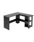 Modern L-Shaped Computer Desk with Shelves-Black