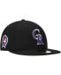 Фото #1 товара Men's Black Colorado Rockies 9/11 Memorial Side Patch 59Fifty Fitted Hat