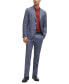 Фото #4 товара Men's Plain-Checked Slim-Fit Trousers