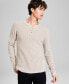 Фото #1 товара Men's Regular-Fit Waffle-Knit Long-Sleeve Y-Neck T-Shirt, Created for Macy's