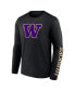 Men's Black Washington Huskies Double Time 2-Hit Long Sleeve T-shirt