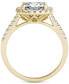 ფოტო #5 პროდუქტის Moissanite Cushion Halo Ring (2-7/8 ct. tw. Diamond Equivalent) in 14k Gold