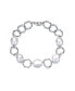 ფოტო #1 პროდუქტის Sterling Silver 14K Gold Plated Genuine Freshwater Pearl Chain Bracelet