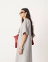 Фото #2 товара ASOS EDITION heavy weight jersey boxy midaxi dress with seam detail in grey