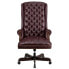 Фото #2 товара High Back Traditional Tufted Burgundy Leather Executive Swivel Chair With Arms