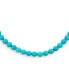 Blue Faceted Stabilized Turquoise Round Gem Stone 10MM Bead Strand Necklace Western Jewelry For Women Silver Plated Clasp 16 Inch